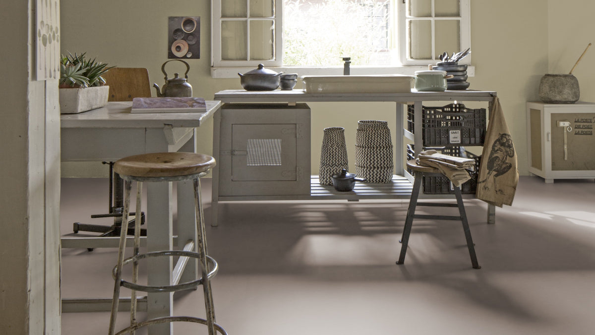 Kaneo Linoleumboden 200cm | Farbe: Taupe | Raumbild 2 (Beispielbild, Farbe kann abweichen)
