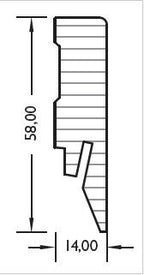 Clarivo Sockelleiste | Profilzeichnung 14 x 58 mm