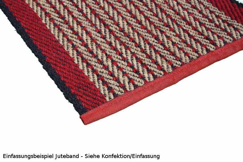 Cocora Kokosläufer gemustert nach Maß, Rotband gemustert
