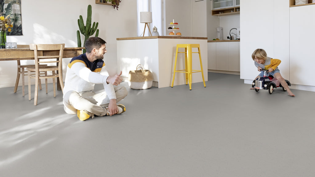 Coloria Linoleumboden 200cm | Farbe: Grau Silber | Raumbild 3 (Beispielbild, Farbe kann abweichen)