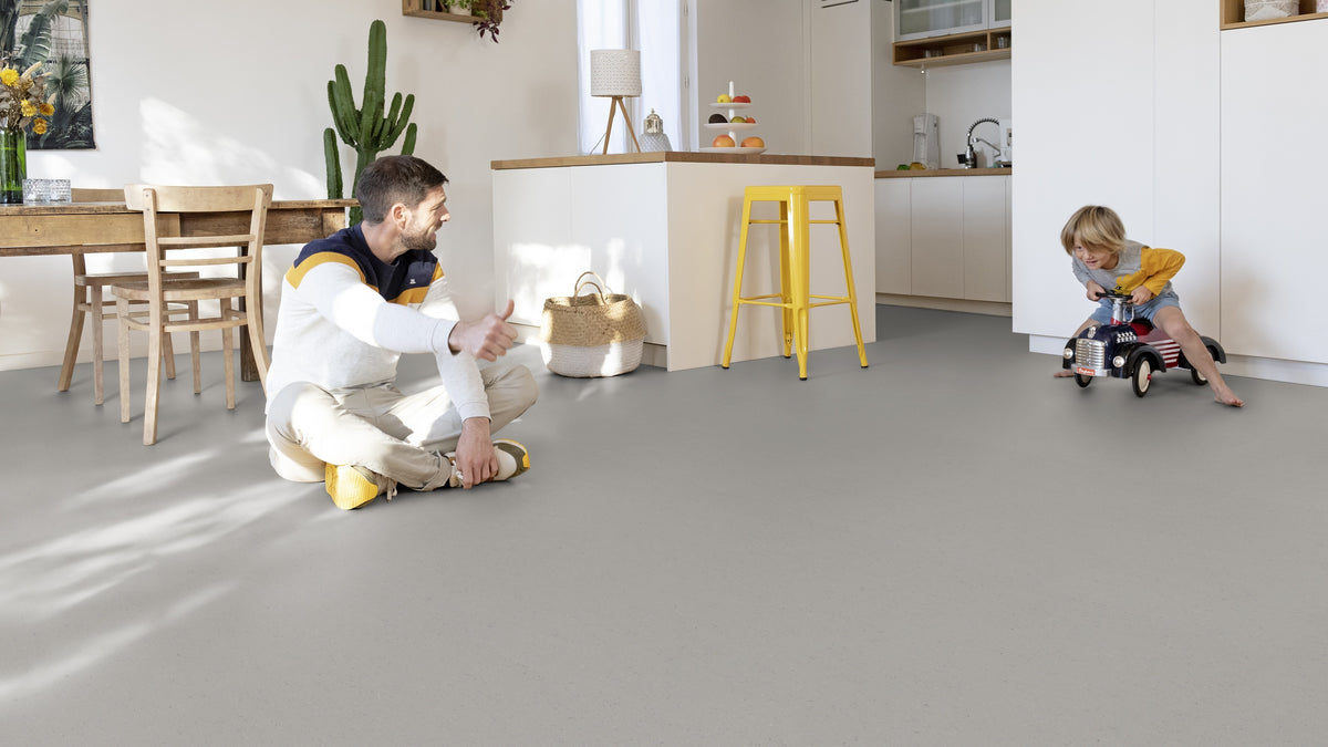 Coloria Linoleumboden 200cm | Farbe: Grau Silber | Raumbild 3 (Beispielbild, Farbe kann abweichen)