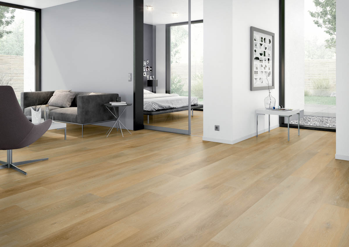 Dalzano Eiche Honig Klickvinyl – Raumbeispiel (Farbe kann abweichen)