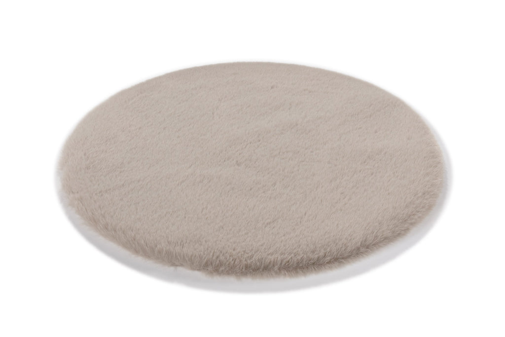 Fellara Dekofell, Beige, Ø 35 cm rund, Seitenansicht
