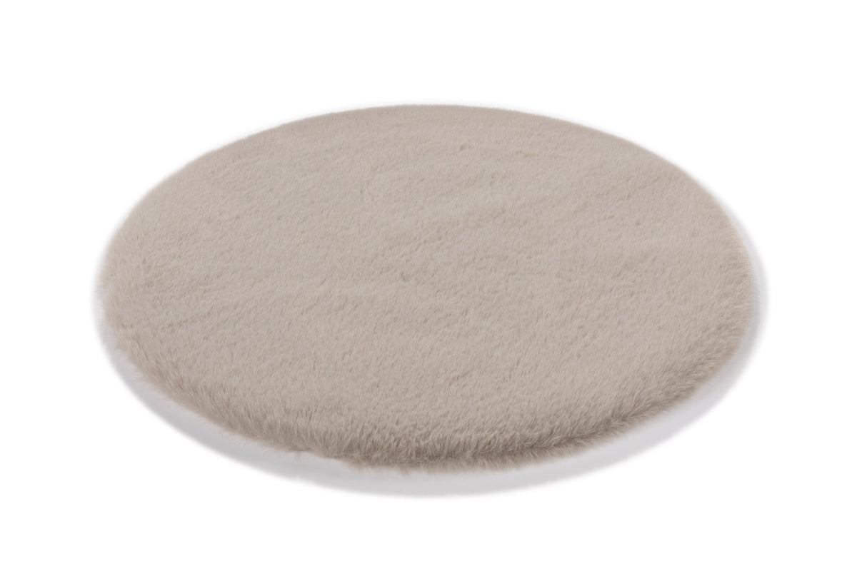 Fellara Dekofell, Beige, Ø 35 cm rund, Seitenansicht