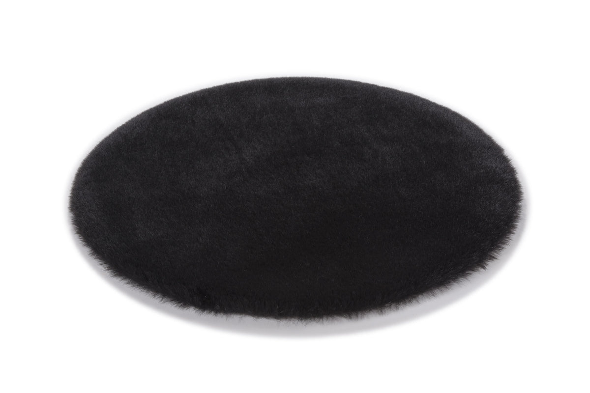 Fellara Dekofell, Schwarz, Ø 35 cm rund, Seitenansicht