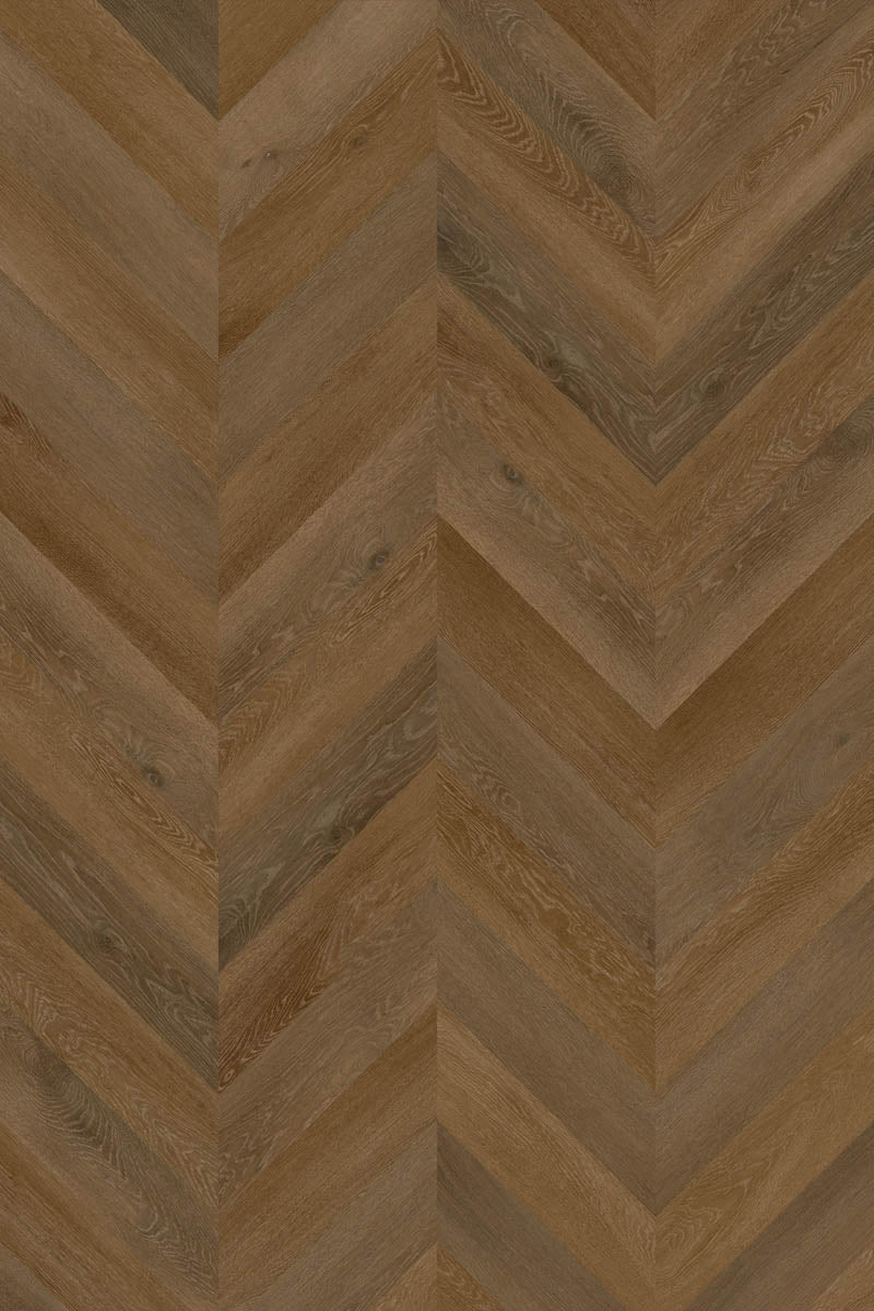 Fintesco Eiche Nussbraun Chevron Klebevinyl