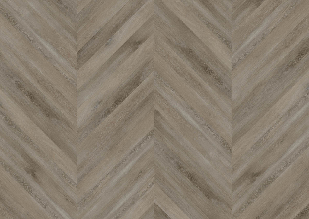 Fintesco Eiche Steingrau Chevron Klebevinyl
