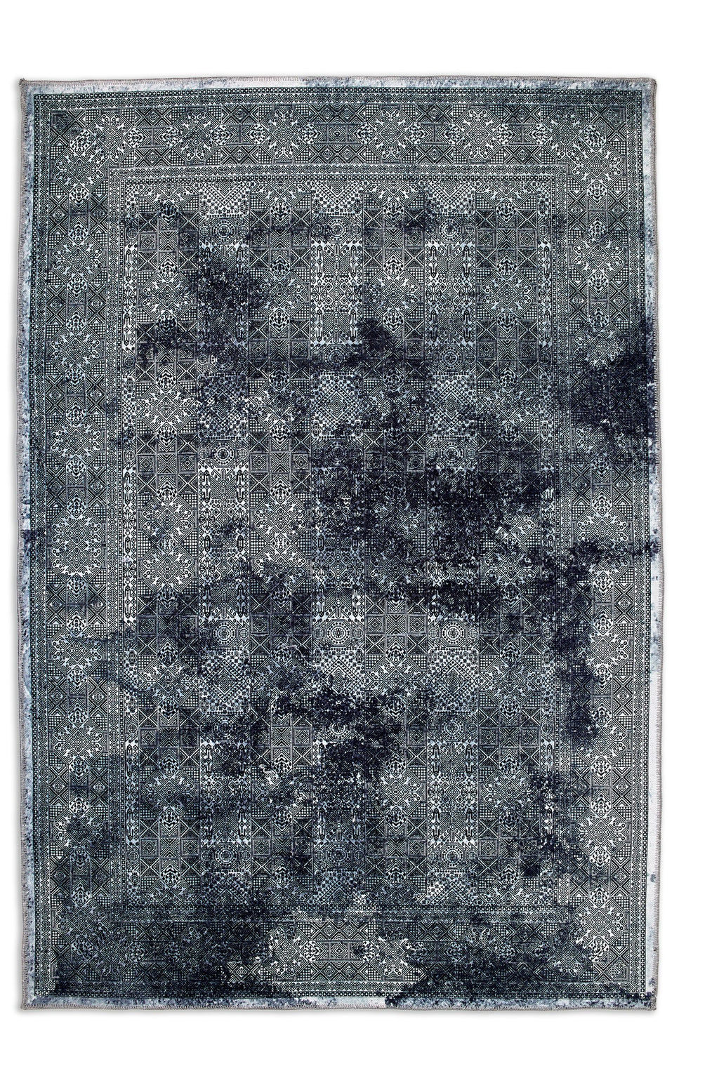 Fiorana Wohnteppich, Anthrazit/Schwarz, Draufsicht