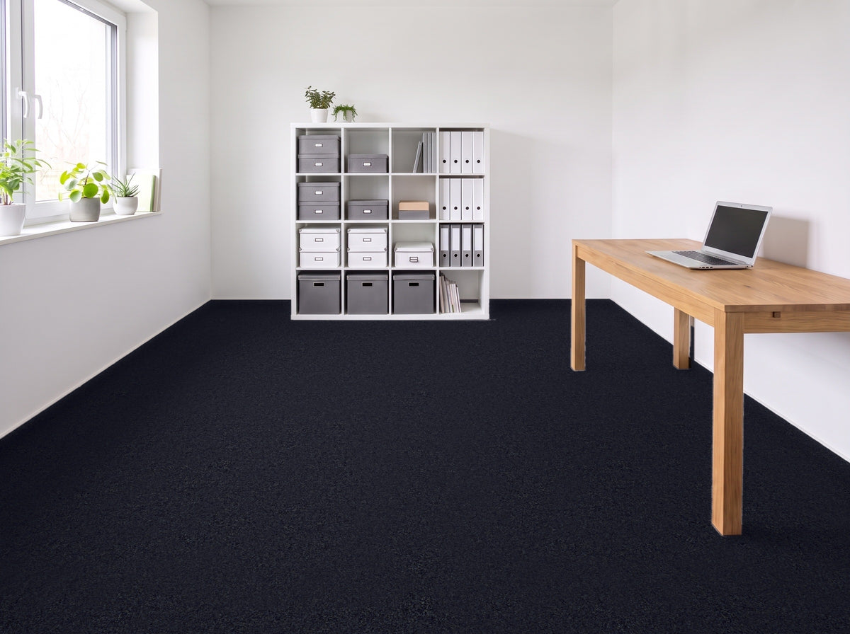 Firmano Nadelvlies Teppichboden | Farbe: Blau Tief Gedeckt Satt | Raumansicht (Beispielbild, Farbe kann abweichen)