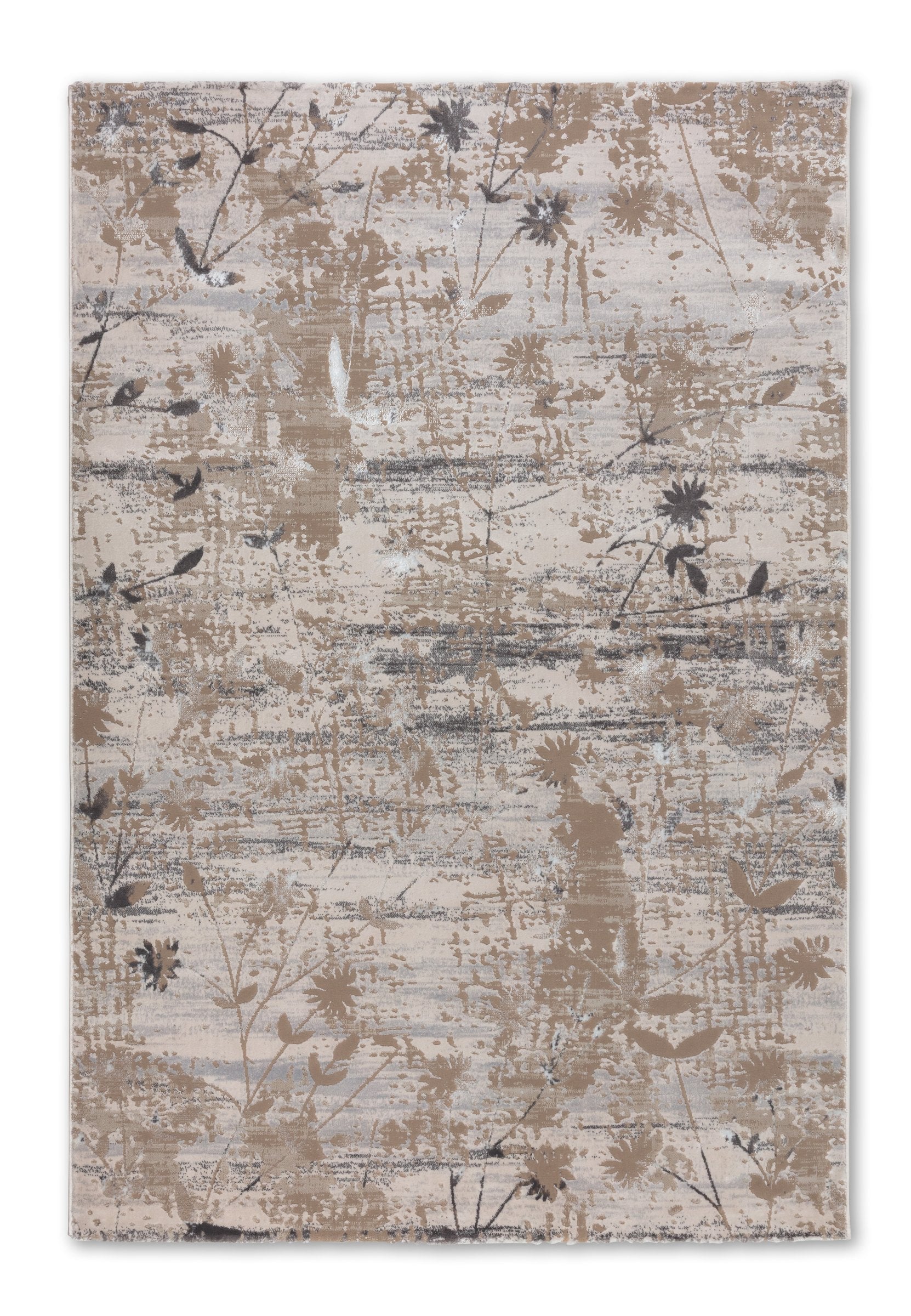 Floreya Wohnteppich, Beige/Grau, Draufsicht