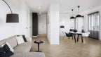 Gilvesto Eiche Greige Chevron Klickvinyl – Raumbeispiel (Farbe kann abweichen)