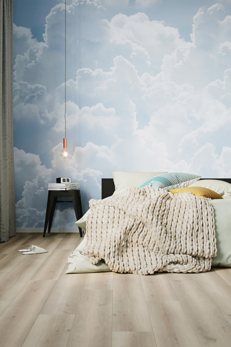 Hollino Eiche Sand Klickvinyl – Raumbeispiel (Farbe kann abweichen)