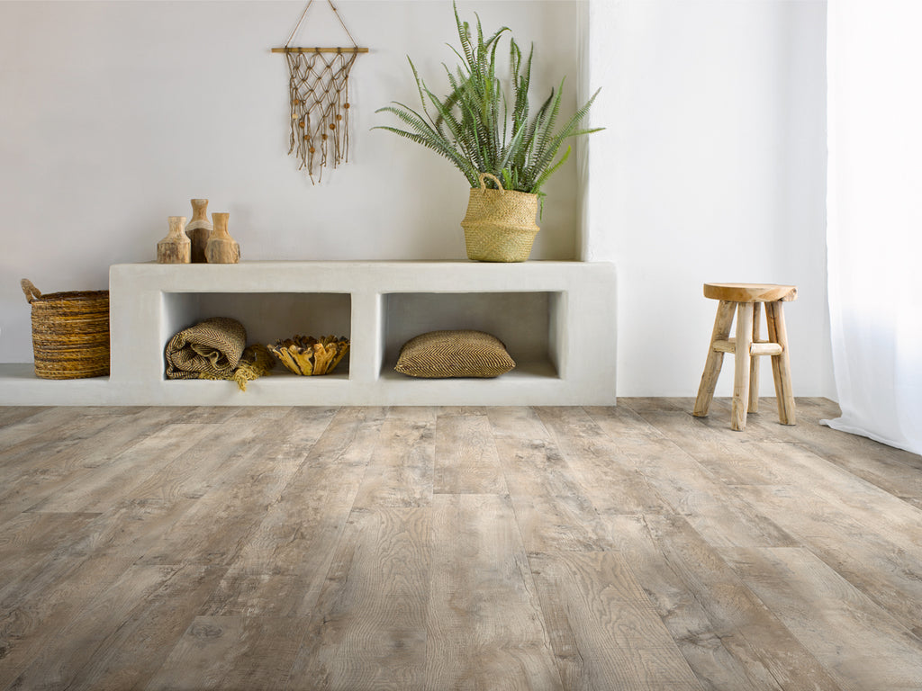 Jandello Eiche Altholz Natur Klebevinyl – Raumbeispiel (Farbe kann abweichen)