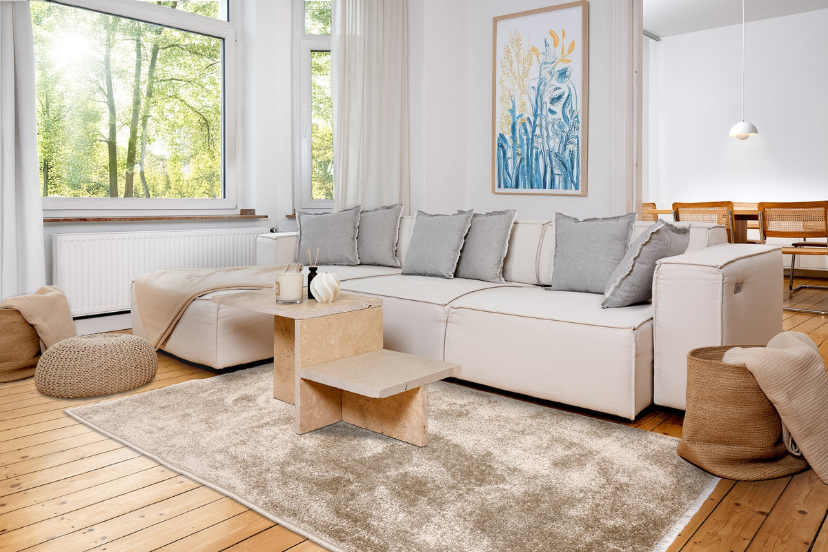 Kalinda Wohnteppich, Beige, Raumbild
