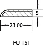 Lignova Flachleiste 5x23mm | Profilzeichnung 5 x 23 mm