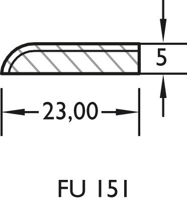 Lignova Flachleiste 5x23mm | Profilzeichnung 5 x 23 mm