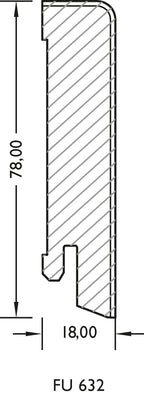 Lignova Sockelleiste 18x78mm | Profilzeichnung 18 x 78 mm