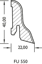 Lignova Sockelleiste 22x40mm | Profilzeichnung 22 x 40 mm