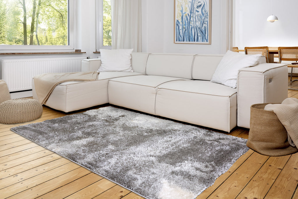 Marmora Wohnteppich, Silber, Raumbild