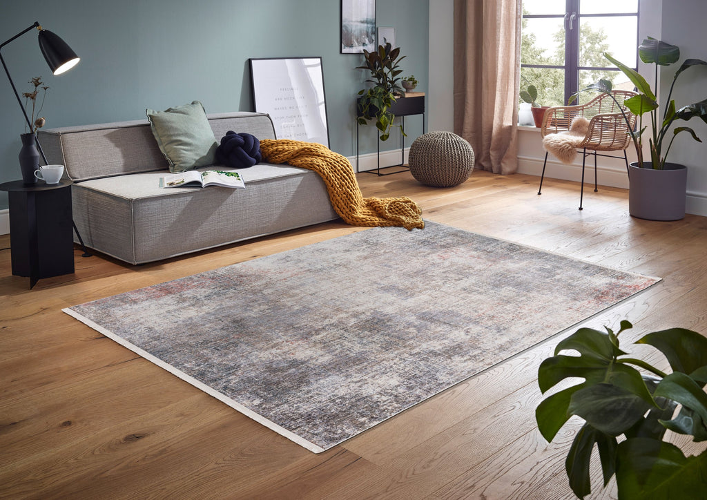 Mosaya Wohnteppich, Silber/Beige, Raumbild 2