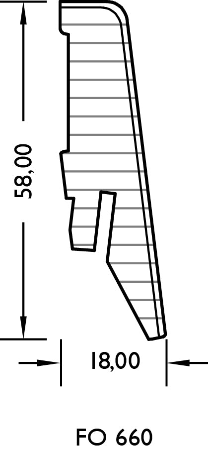Nerissa Sockelleiste | Profilzeichnung 18 x 58 mm
