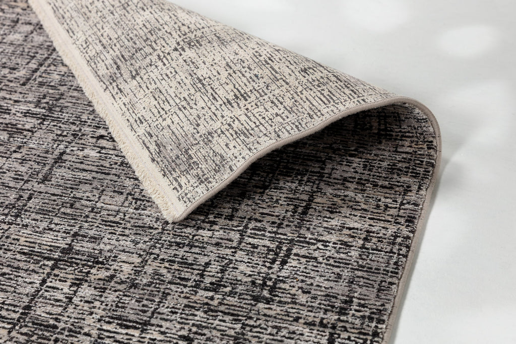 Nerola Wohnteppich, Silber/Schwarz, Detail 2