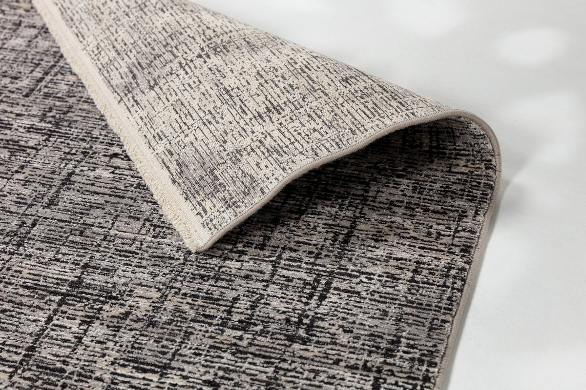 Nerola Wohnteppich, Silber/Schwarz, Detail 2