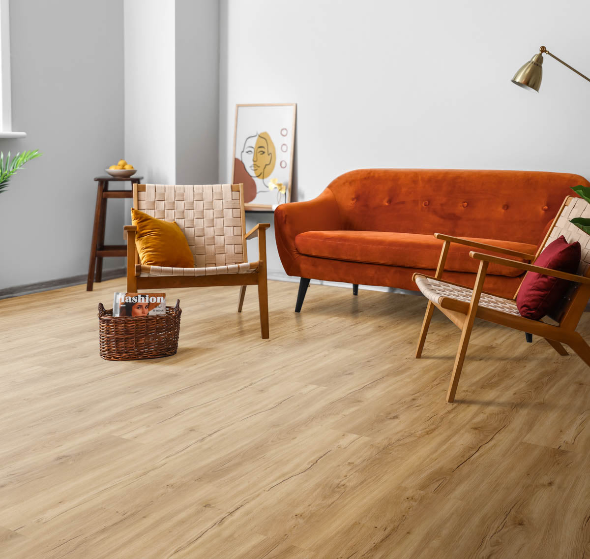 Ocalineso Eiche Rustikal Klickvinyl – Raumbeispiel (Farbe kann abweichen)