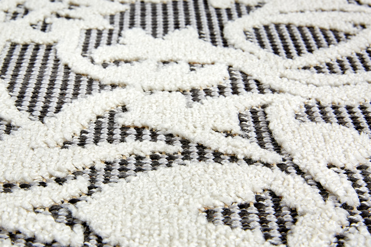 Ornella Wohnteppich, Grau/Weiß, Detail 3