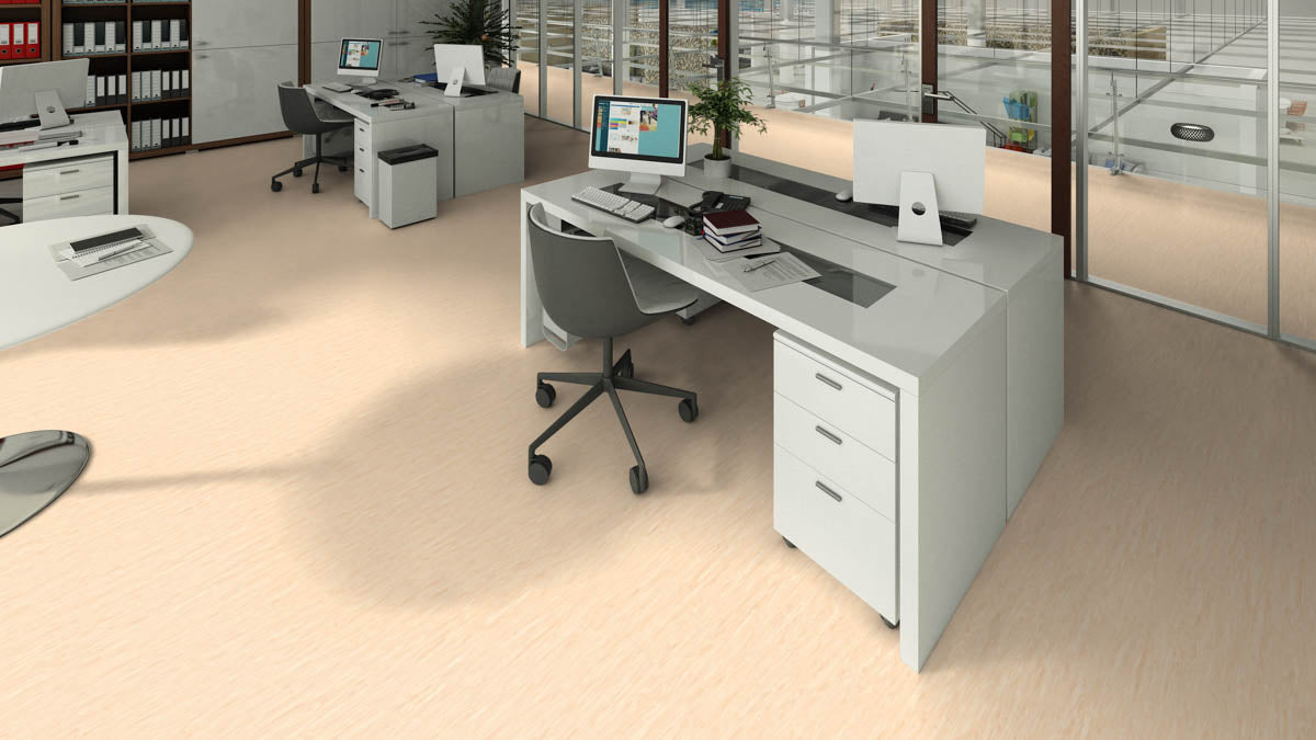Ostrevia PVC-Boden homogen 200cm | Farbe: Champagner | Raumansicht