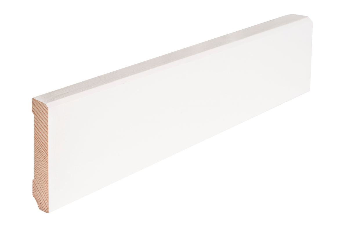 Pinara Sockelleiste gefast 12x58mm | Farbe: Weiß RAL 9010 | Produktbild