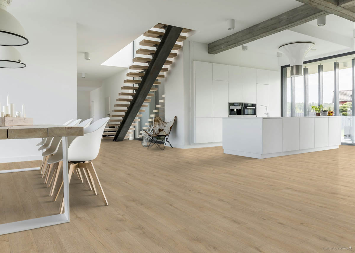 Plaverura Eiche Blond – Vinylboden von der Rolle | Raumansicht