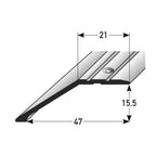 Abschlussprofil Alu eloxiert 47 × 15 mm, gebohrt
