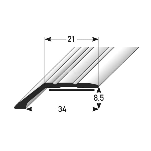 Abschlussprofil Alu eloxiert 34 × 8,5 mm, selbstklebend