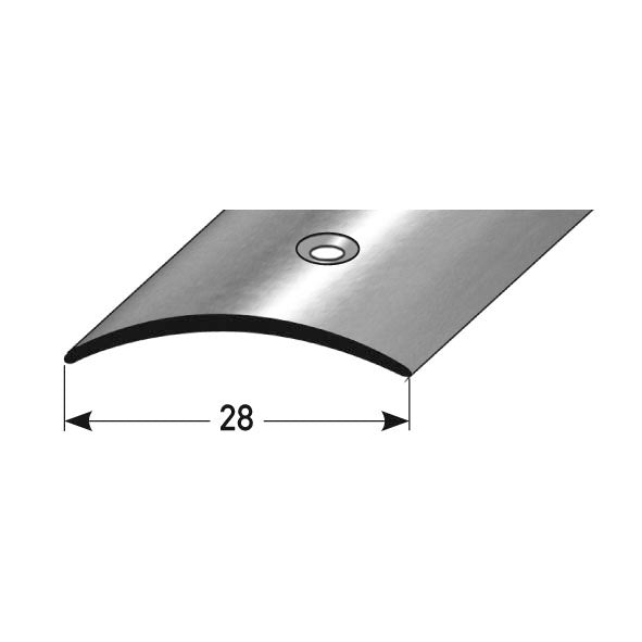 Übergangsprofil Alu eloxiert 28 × 1,5 mm, gebohrt