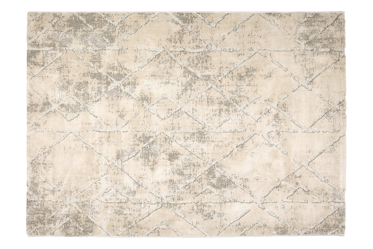Rautara Wohnteppich, Creme/Grau, Draufsicht