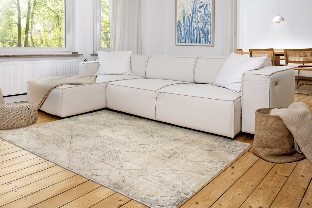 Rautara Wohnteppich, Creme/Grau, Raumbild