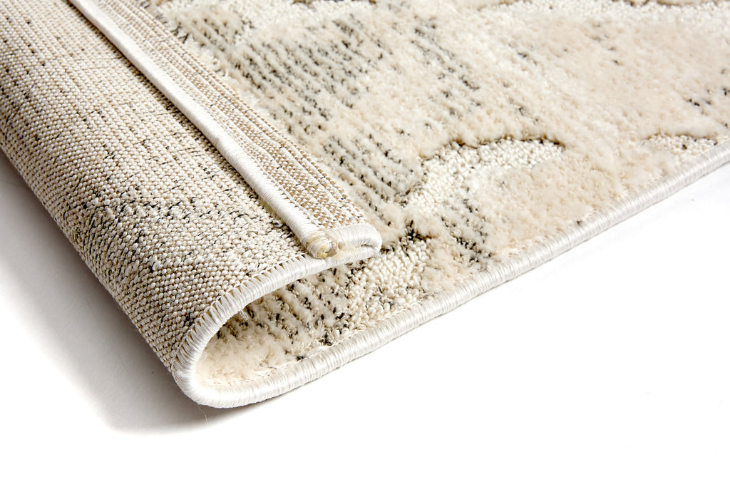 Rautara Wohnteppich, Creme/Grau, Rückseite