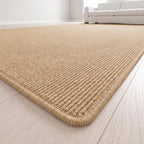 Rubella Teppich nach Maß | Farbe: Sand (064) | Kettelecke (Beispielbild, Farbe kann abweichen)