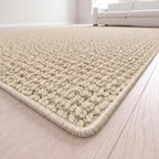 Rubira Teppich nach Maß | Farbe: Sand Hell | Kettelecke (Beispielbild, Farbe kann abweichen)