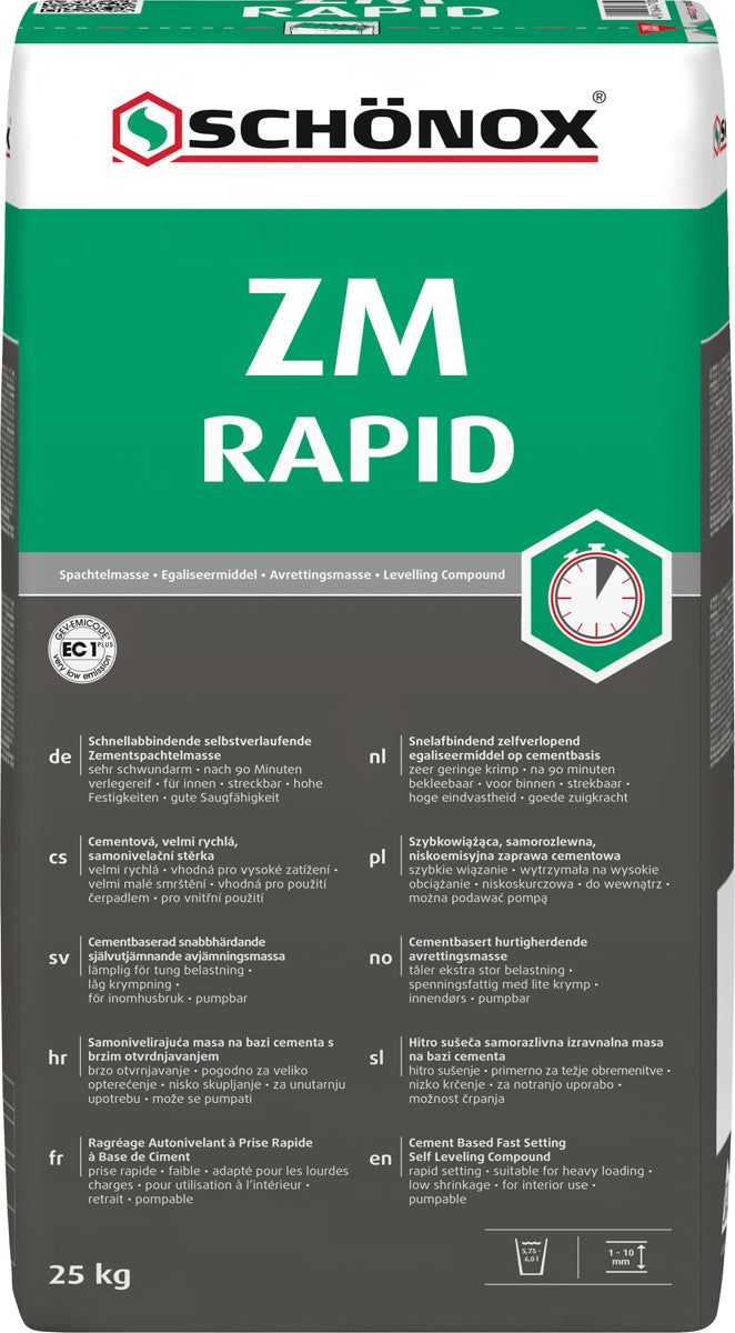Schönox ZM Rapid Zementspachtelmasse, 25 kg