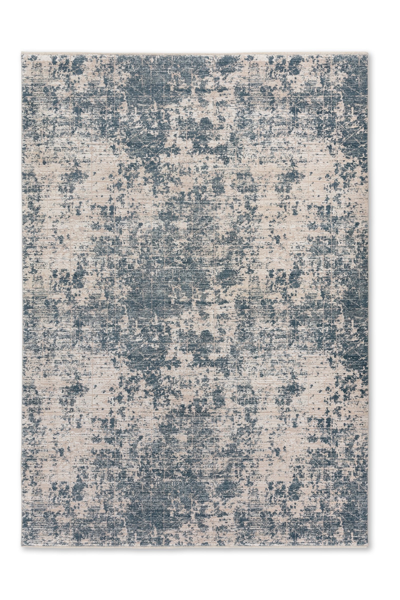 Seralia Wohnteppich, Blau/Creme, Draufsicht