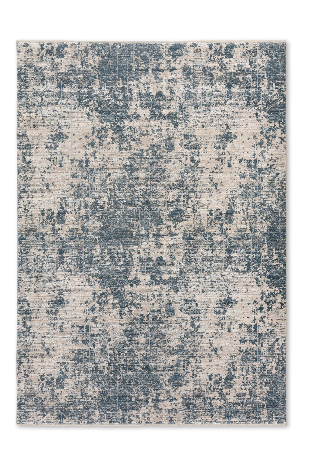 Seralia Wohnteppich, Blau/Creme, Draufsicht
