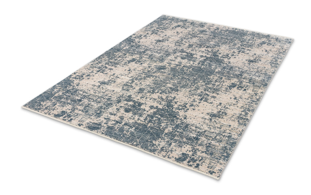 Seralia Wohnteppich, Blau/Creme, Perspektive