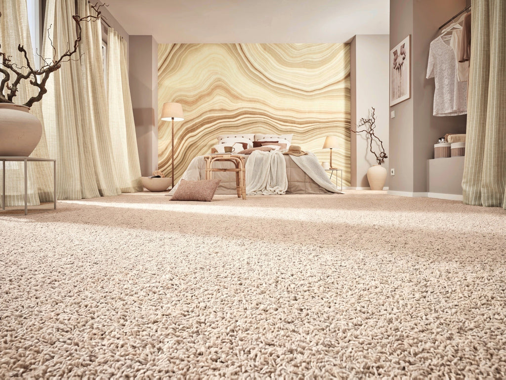 Solenza Teppichboden | Farbe: Beige (119) | Raumansicht (Beispielbild, Farbe kann abweichen)