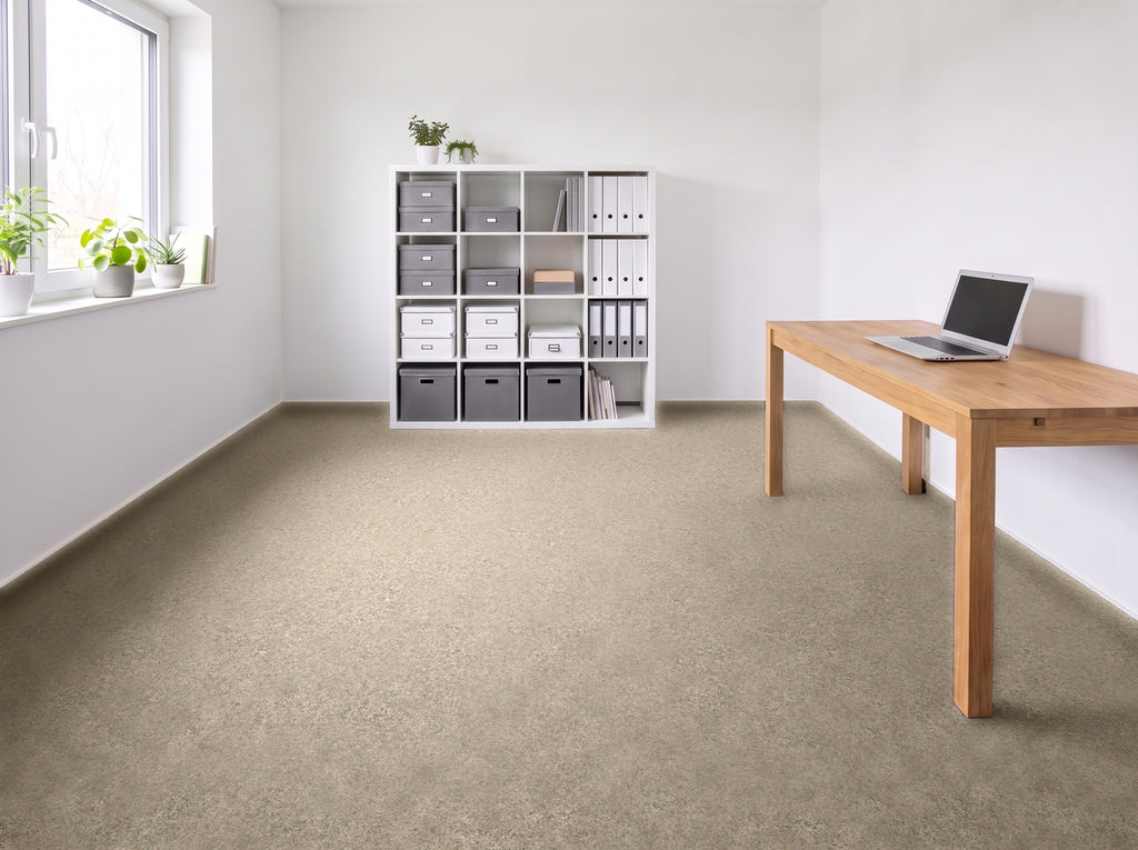 Stabila Nadelvlies Teppichboden | Farbe: Beige Mittel | Raumansicht (Beispielbild, Farbe kann abweichen)