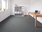 Stabila Nadelvlies Teppichboden | Farbe: Grau Dunkel | Raumansicht (Beispielbild, Farbe kann abweichen)