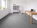 Stabila Nadelvlies Teppichboden | Farbe: Grau Mittel | Raumansicht (Beispielbild, Farbe kann abweichen)