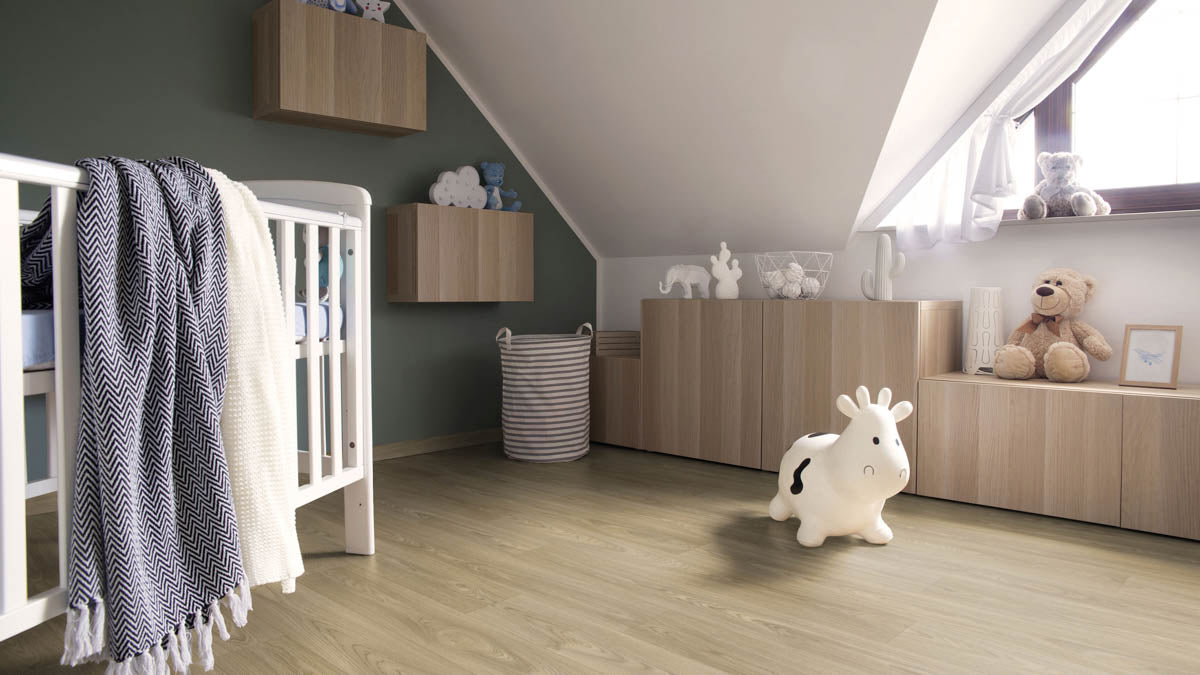 Steverura Eiche Natur – Vinylboden von der Rolle | Raumansicht