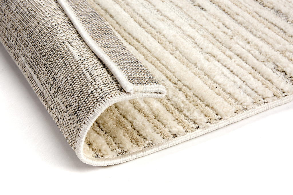 Streyla Wohnteppich, Creme/Grau, Rückseite